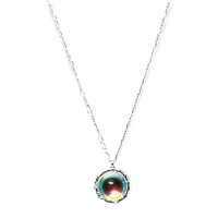 Moonstone Crystal - Round Sterling Silver Necklace